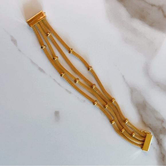 Neiman Marcus gold bracelet 7” long gorgeous vintage magnetic & snap - Picture 10 of 10